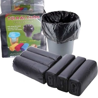 Combo 4 set 3 cuộn túi rác tự phân hủy sinh học kích thước lớn 55x65cm tiện dụng