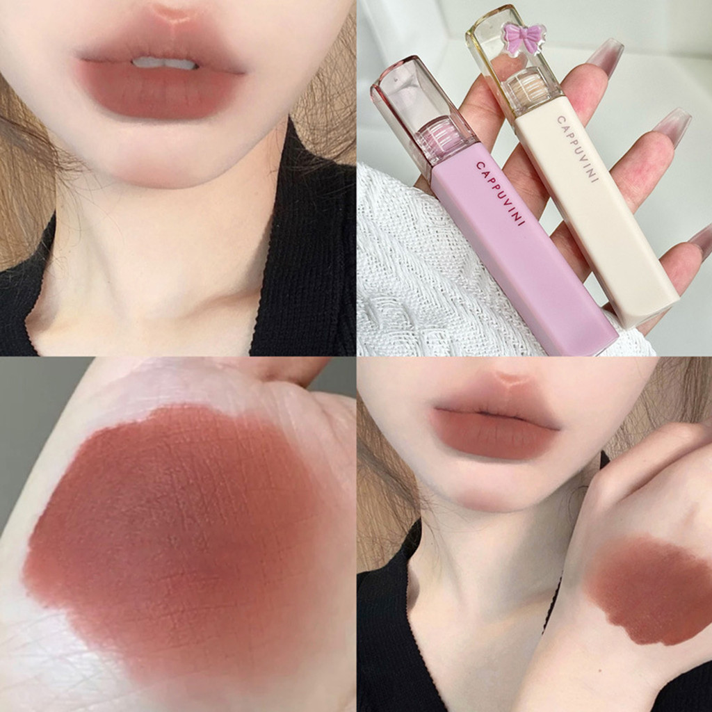 Matte Velvet Môi Không Phai Màu Bóng Mịn Mềm Mại Màu Sắc Giàu Son Môi Nhanh Khô