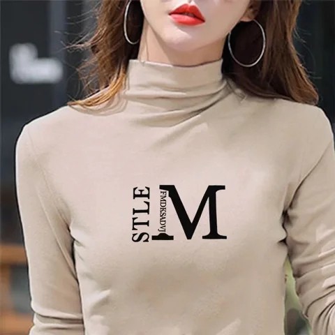 Áo mặc trong cổ cao áo giữ ấm mặc ngoài lót nhung cỡ lớn dài tay mẫu mới thu đông cho nữ