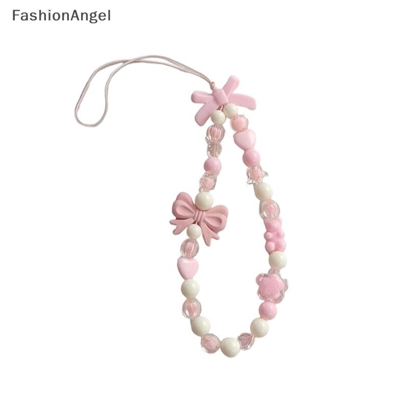 Fashionangel Hồng Nơ Hạt Dây Chống Mất Vòng Tay Cho Điện Thoại Di Động Dây Đeo Cổ Tay Dây Điện Thoại Dễ Thương Móc Khóa Điện Thoại Di Động Dây Xích VN