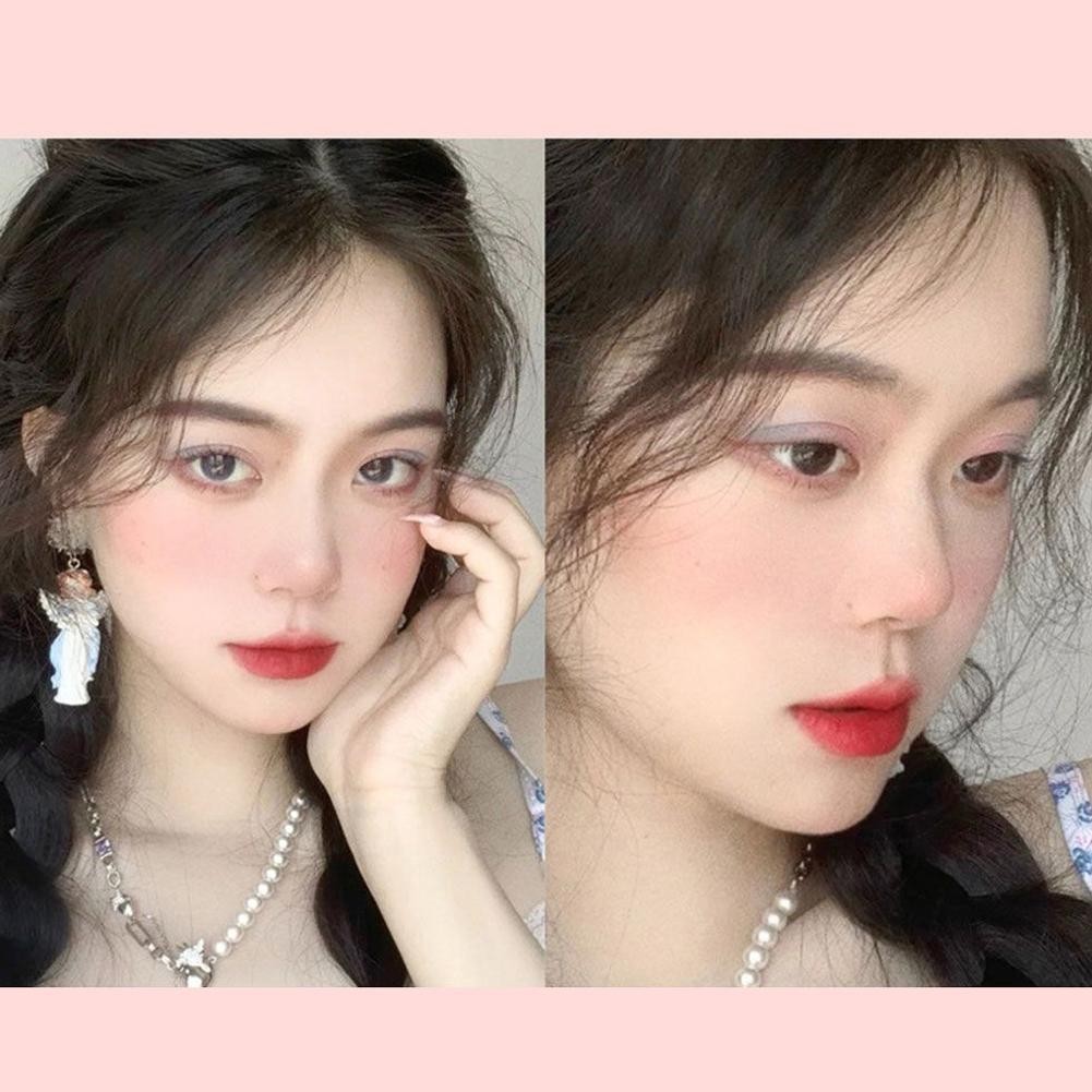 Bảng phấn má hồng đơn sắc Beauty Blusher Powder Highlighter Up Make Contour Mỹ phẩm Gloss J4c9