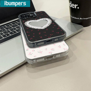 ibumpers Ốp Lưng IPhone Hàn Quốc Đẹp Họa Tiết Ren Trái Tim Ốp Điện Thoại IMD Cứng Trơn Chống Bẩn Chống Sốc Cho IPhone 16 15 14 12 13 11 Pro Max