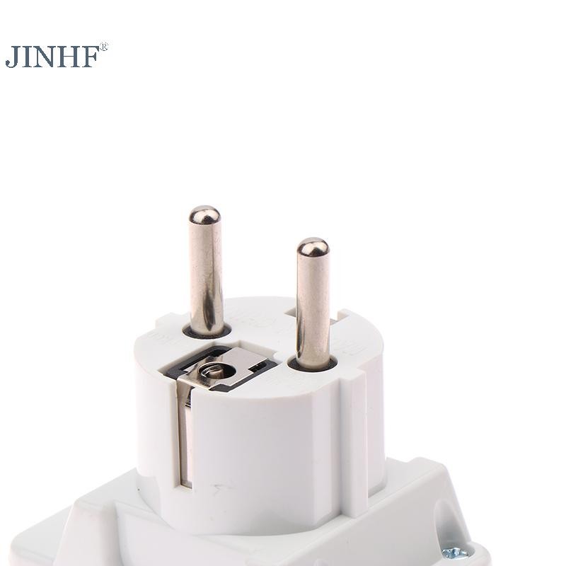 Ổ cắm chuyển đổi đa năng JINHF EU 250V 10A, ổ cắm di động màu trắng, mở rộng, có công tắc, đèn đỏ