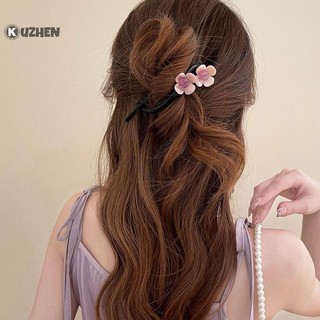 Kuzhen Retro S Hình Đuôi Ngựa Xoắn Kẹp Tóc Hoa Nhiều Màu Xoắn Rỗng Ra Cá Mập Kẹp Mũ Đội Đầu Phụ Kiện Tóc HOT