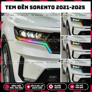 Tem dán đèn Sorento 2020 - 2024, decal trang trí đèn Sorento bền màu chống xước