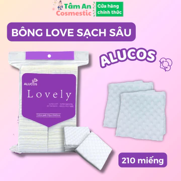 Bông Tẩy Trang Alucos Lovely Làm Sạch Sâu, Bông Tẩy Trang Lovely, Bông Tẩy Trang Bạch Tuyết Sần Sùi Làm Sạch Sâu