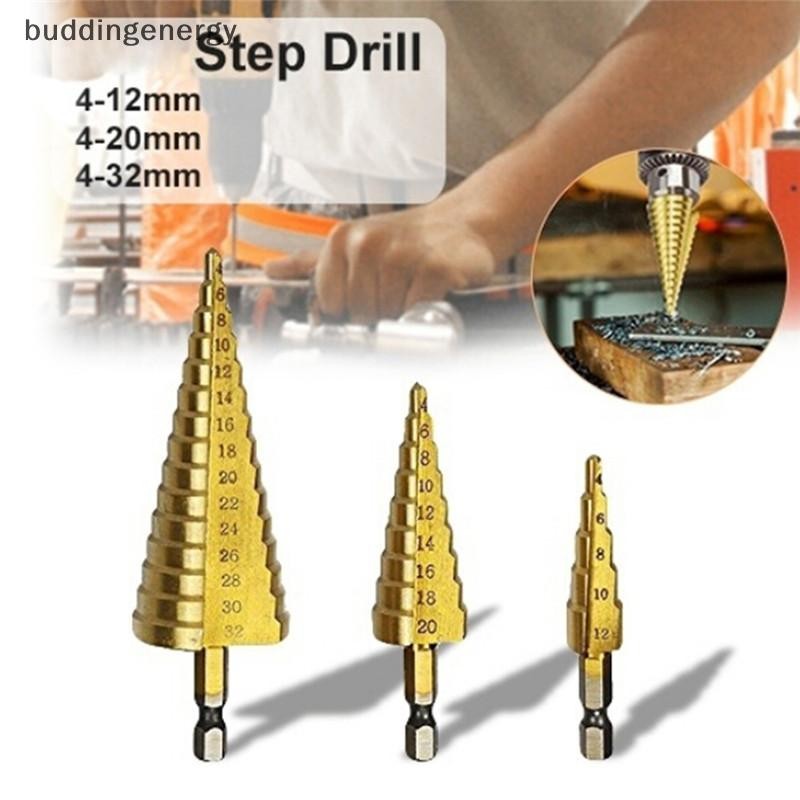 {Buddi} Máy khoan hình nón bước bằng thép HSS cỡ lớn Bộ cắt lỗ 4-12 / 20 / 32mm {buddingenergy}