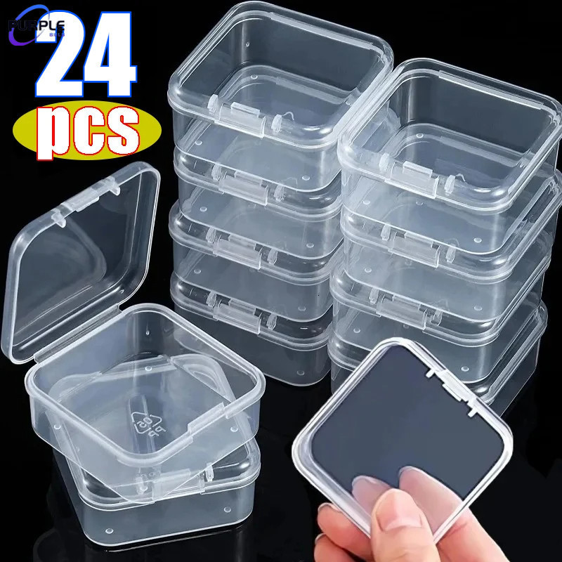 Vuông Nhựa Trong Suốt Hộp Bảo Quản Trang Sức Hạt Hộp Đựng Dụng Cụ Điện Hộp Phụ Kiện Vật Dụng Nhỏ Đồ Lặt Vặt Tổ Chức