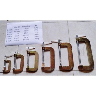 Combo 2 vam cảo kẹp chữ C 8 inch (dài 25cm, mở miệng 17.5cm)