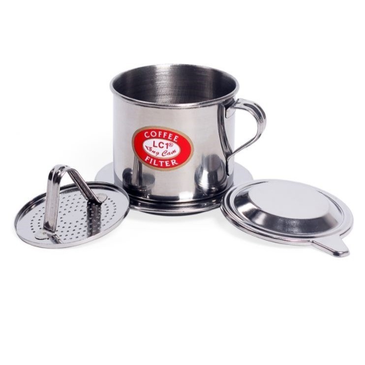 Phin pha Cà Phê iNox LONG CAM Nắp cài đủ size 6CMX6CM Hộp xanh hàng loại 1