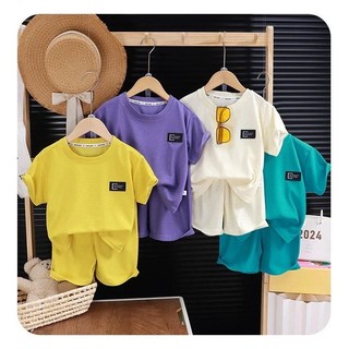 Super Mario Quần Short Tay Ngắn In Hình Hoạt Hình Thoải Mái Waffle Vải Mỏng Bé Trai Và Bé Gái Mặc Mặc Ở Nhà Bộ Pyjama