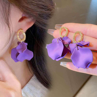 Pháp Phong Cách Mới Cánh Hoa Mặt Dây Chuyền Thực Vật Bông Tai Hoa Thiết Kế Thời Trang Bé Gái Bông Tai Tinh Tế