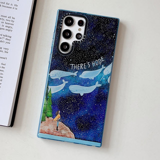 GLITTER Cá Voi Biển Sâu Phone Case For Dành Cho Samsung Galaxy S26 25Ultra S25Plus S25 S24 S23 S22Ultra S24 23Plus Vỏ Mềm Bảo Vệ Chống Sốc