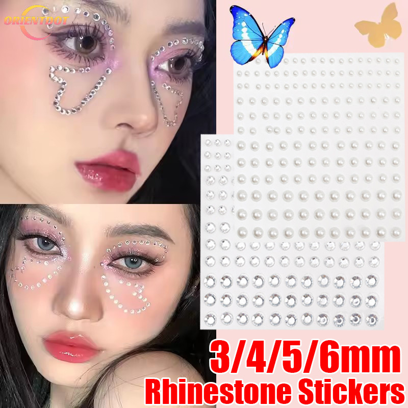 Trang sức mặt Nhãn dán kim cương giả 3D - Nhãn dán hình xăm dùng một lần DIY Eyes Face Body Crystal Trang trí nghệ thuật