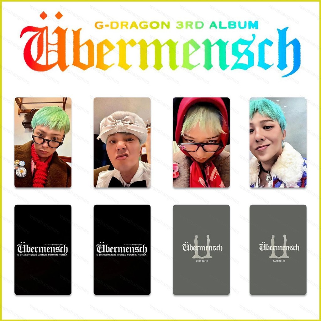 PS1 4 Cái / bộ G-DRAGON Ubermensch LOMO Card FAM ZONE Buổi Hòa Nhạc Bưu Thiếp Bộ Sưu Tập Ngôi Sao Ngoại Vi SP1