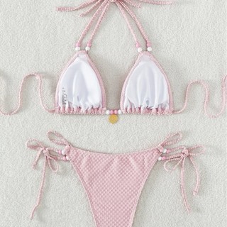 Đồ Bơi Nữ Chấm Dệt Trái Tim Dây Hai Mảnh Bikini Đồ Bơi