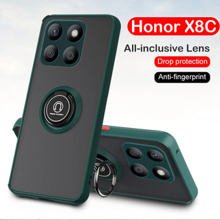 Vỏ Honor X8C Cho Honor X8C X7C X 8C HonorX8C 4G 2025 Thời Trang Siêu Mỏng Trong Suốt Matte Vỏ Điện Thoại Bảo Vệ Ống Kính Máy Ảnh Cứng Chống Sốc Giá Đỡ Vòng Giá Đỡ