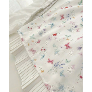 Đầm váy liền thân xô thêu hoa bướm cổ vuông xếp ly dáng xoè 2 lớp tiểu thơ, chuẩn vibe summer _SEP House