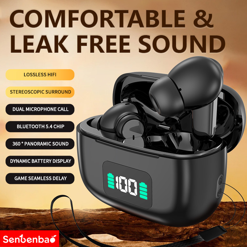 Senbenbao SJ53 Tai nghe không dây Bluetooth chính hãngTWS có Mic Tai nghe thể thao Bluetooth 5.4