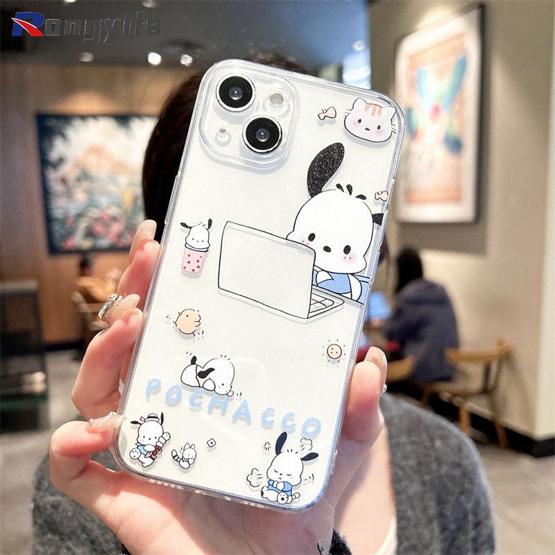 Ốp Điện Thoại Trong Suốt Pochacco Dễ Thương Cho Samsung Galaxy Note 20 Ultra 10 Plus Lite 9 8 J8 J7 Pro J6 J5 J2 Prime Core J4 Plus A7 2018 2017 Vỏ Hoạt Hình Giai Điệu Cặp Đôi Ốp Lưng Mềm