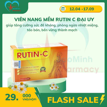 Rutin C hàm lượng cao Đại uy (Hộp 30 viên) - Giúp tăng sức bền thành mạch, tăng sức đề kháng, giảm chảy máu chân răng
