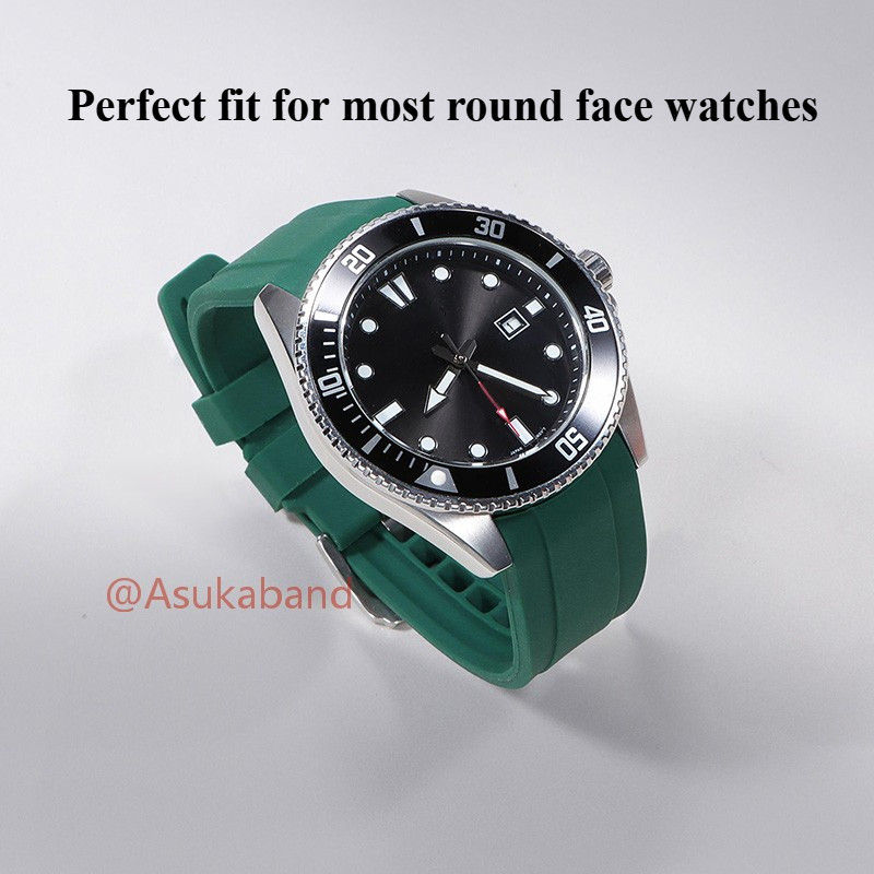 Đa Năng Cong End Dây Đeo Đồng Hồ Silicon Cho Seiko Diver Dây Đồng Hồ 20 Mm 22 Mm Mềm Chống Thấm Nước Cao Su Đồng Hồ Thay Thế Cho Nam Nữ Vòng Tay Kích Thước Lớn Thể Thao