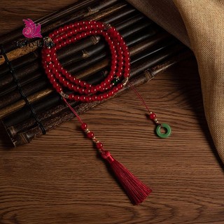 Phong Cách Trung Hoa Dài Hạt Xanh Vòng Cổ Phật Giáo Thiền Pha Lê Xanh Vòng Cổ Dài sel Chokers Trang Sức Quà Tặng [MỚI]