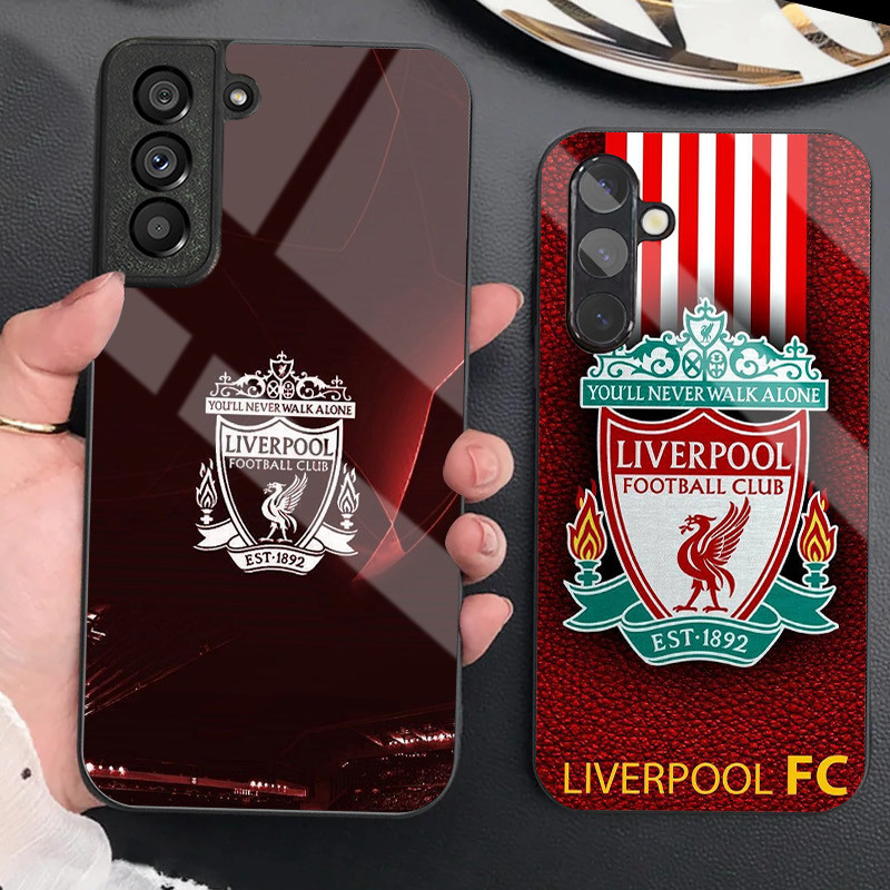 Ốp Điện Thoại Kính Cường Lực Liverpool 03 Cho Samsung Galaxy S9 Plus S10 S10e S20 FE S20 Plus S21 S22 S23 S24 Ultra Cover