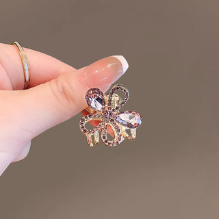 MAUROPOLI Kẹp tóc mini hoa pha lê kim cương cao cấp ánh sáng sang trọng cho công chúa
