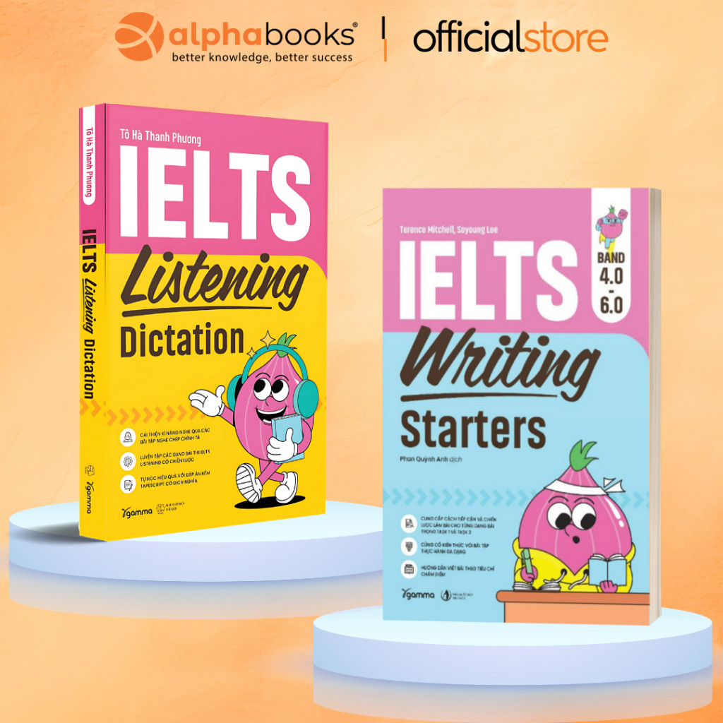 Sách - Lẻ/Combo: Ielts Listening Dictation + Ielts Writing Starters (Gamma Books)