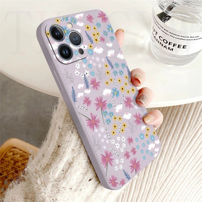 Ốp điện thoại silicon mềm chống sốc cho Realme Note 60 60X GT Neo 5 3 2 3T Master Edition Q3 Pro Vỏ hoa oải hương hướng dương sang trọng