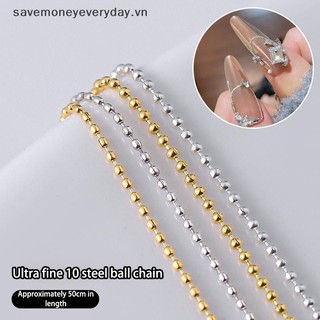 [savemoneyeveryday] Dây chuyền thép móng tay 50CM Phụ kiện làm móng tay bằng kim loại vàng bạc Trang trí nghệ thuật làm móng 3D Dây chuyền nghệ thuật làm móng [vn]
