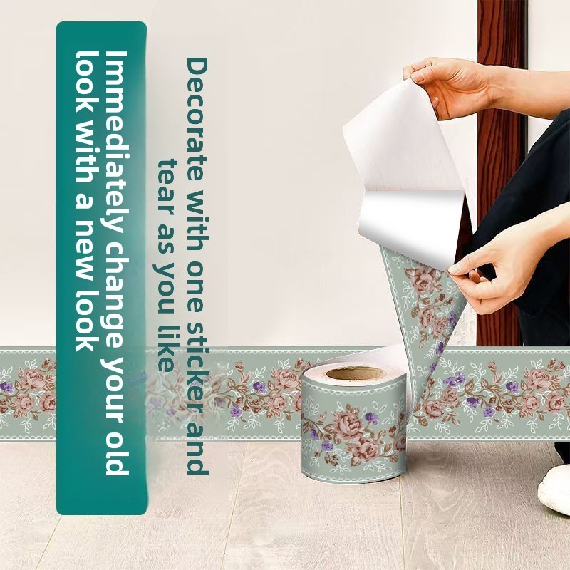 Giả Ngói Tự Dính PVC Đế Miếng Dán Chống Thấm Nước Phòng Khách Phòng Ngủ Ván Chân Đế Siêu Dày Bảo Vệ Góc Dán Tường