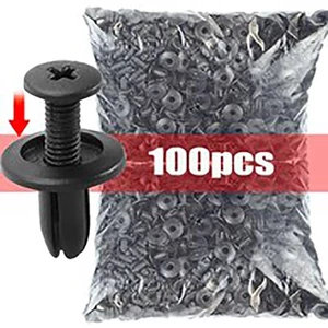 TMOY 50 / 100 Chiếc 8 Mm Nhựa Đinh Tán Dây Vít Ô Tô Ốp Lưng Đen Đinh Tán Ô Tô Dây Kẹp Cho TRX680 TRX650 TCVN