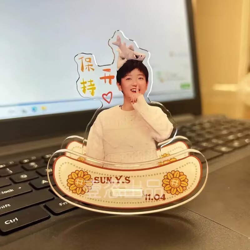 ✨Sản phẩm mới✨Mới Sun Yingsha King Chuqinsha Head CP Kết Hợp Để Bàn Trang Trí Lắc Happy Hai Mặt Acrylic Đứng Hàng Hóa✨Sự kiện✨