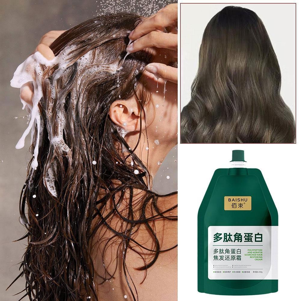 250ml Polypeptide Keratin Kem Giảm Tóc Thuốc Nhuộm Tóc Mặt nạ Peptide Nữ Nuôi Dưỡng M3n5
