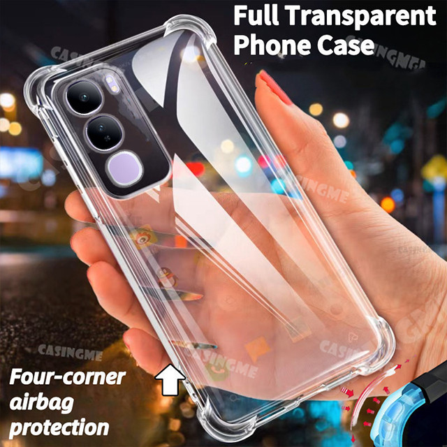 Vivo V40 Lite 5G 2024 Túi Khí Trong Suốt Ốp lưng Vivo V40 Lite V40E V40Lite LiteV40 VivoV40Lite Pro 4G 5G 2024 Vỏ Bảo Vệ Ống Kính Chống Sốc Silicon Ốp Lưng Chống Sốc