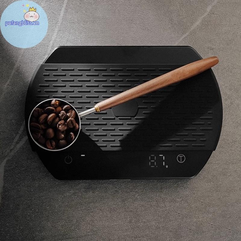 Pufangbliss Tay Cầm Thép Không Gỉ Muỗng Cà Phê Muỗng Đo Muỗng Gỗ óc chó Tay Cầm Dài Thìa Cà Phê Trang Trí Quán Cà Phê VN
