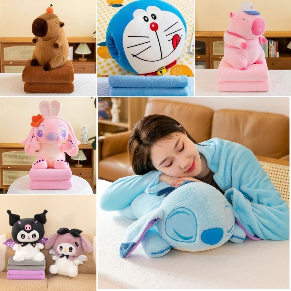 Gấu Bông Có Chăn Bên Trong, Chăn Gối Gấu Bông Cho Bé Và Người Làm Văn Phòng Chức Năng 3in1 Tiện Lợi