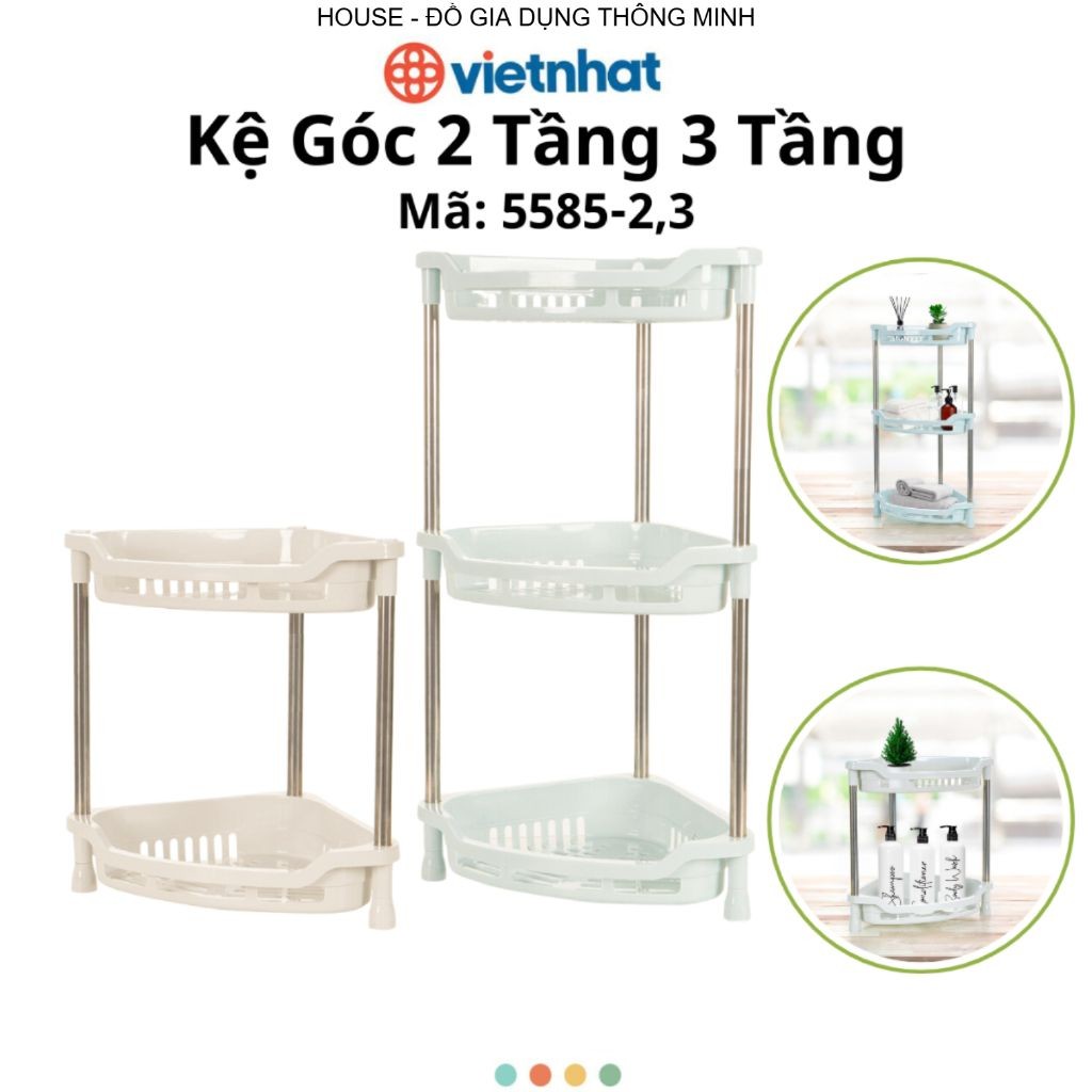 Kệ Góc inox Đựng Đồ Nhà Tắm Nhà Bếp Chính Hãng Việt Nhật (mã 5585)