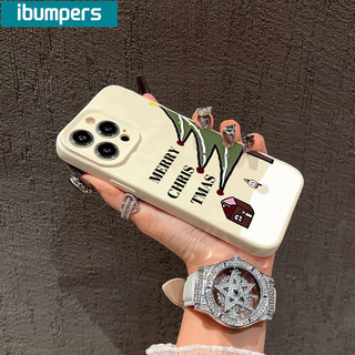 ibumpers Ốp Lưng IPhone Hàn Quốc Lãng Mạn Họa Tiết Cây Thông Noel Cặp Đôi Cho IPhone 16 15 14 12 13 11 Pro Max IP 7 8 Plus X XS XR Ốp Điện Thoại Silicon Mềm Chống Sốc