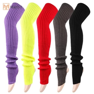 Marbit 80cm Nữ Chân Ấm Mùa Đông Cô Gái Nữ Chân Bao Cho Phòng Tập Gym Dệt Kim Len Khiêu Vũ Ba Lê Yoga Rời Tất Dài Stocking Mới