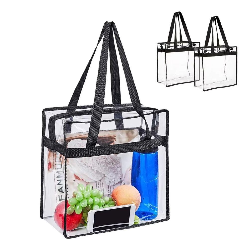Túi đeo vai GUSTAVA, Túi cơm trưa PVC dung tích lớn, trong suốt có túi Tote có dây kéo