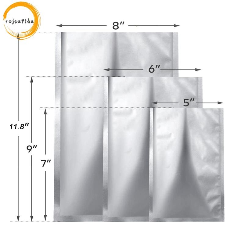 25 Miếng 3 Kích Cỡ Mylar Nhôm Lá Túi, Lá Phẳng Nhiệt Niêm Phong Túi Bảo Quản Túi Đựng Thực Phẩm Cà Phê Trà Đậu