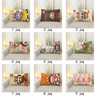Labubububu Hoạt Hình Dễ Thương Bubble Mart Một Mặt In Hình Chữ Nhật Polyester Gối Phòng Ngủ Sofa Trang Trí Nhà Cửa (Không Có Lõi Gối)