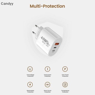 NDY USB C Sạc 40W Sạc 3 Cổng Loại C Sạc Điện Thoại Di Động PD Power Adapter Cho QC3.0 N