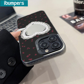 ibumpers Ốp Lưng IPhone Hàn Quốc Đẹp Họa Tiết Ren Trái Tim Ốp Điện Thoại IMD Cứng Trơn Chống Bẩn Chống Sốc Cho IPhone 16 15 14 12 13 11 Pro Max