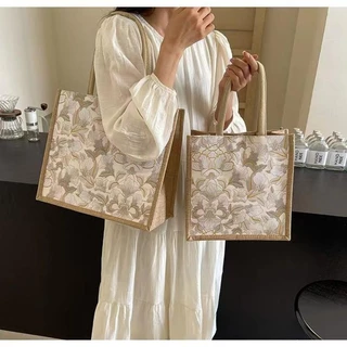 Túi Tote Ba Chiều Vải Lanh Túi Mua Sắm Dung Tích Lớn Đi Chơi Thời Trang Nhẹ Sang Trọng Một Vai Tote