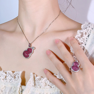 Châu Âu Mỹ ins Phong Cách Mới Full Diamond Ruby Gourd Set Nữ