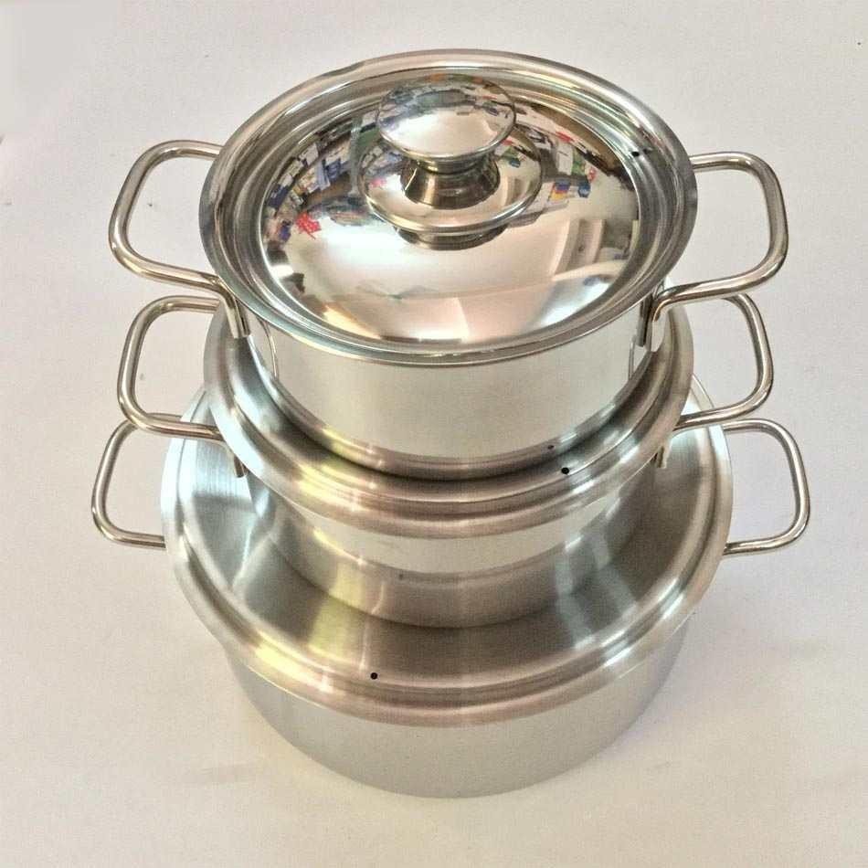 Bộ 3 Nồi Inox Sharp Cao Cấp Hấp Thu Nhiệt Nhanh Dùng Cho Mọi Loại Bếp